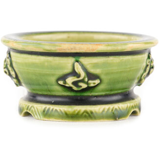  Other Tokoname bonsai pot makers 65 mm runder grüner Bonsai-Topf von Tokoname, Tokoname