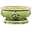 Pot à bonsaï rond vert de Tokoname - 65 x 65 x 33 mm