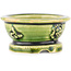 Round green bonsai pot by Tokoname - 65 x 65 x 33 mm