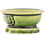 Pot à bonsaï rond vert de Tokoname - 65 x 65 x 33 mm
