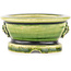 Pot à bonsaï rond vert de Tokoname - 65 x 65 x 33 mm