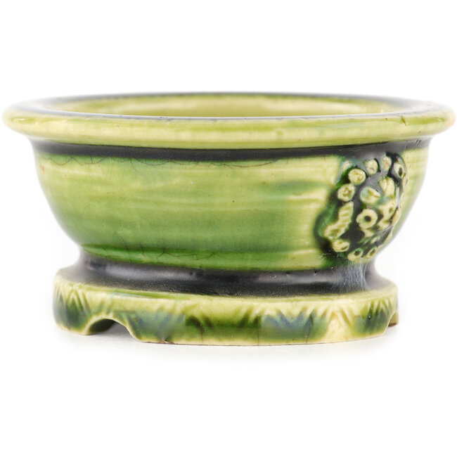 Maceta redonda verde para bonsái de Tokoname - 65 x 65 x 33 mm