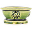 Round green bonsai pot by Tokoname - 65 x 65 x 33 mm