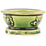 Round green bonsai pot by Tokoname - 65 x 65 x 33 mm