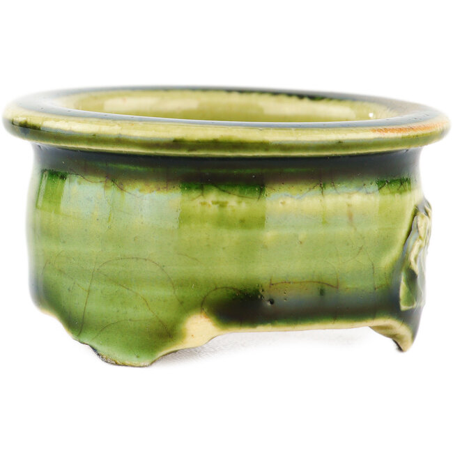 Runder grüner Bonsai-Topf von Tokoname - 57 x 57 x 32 mm