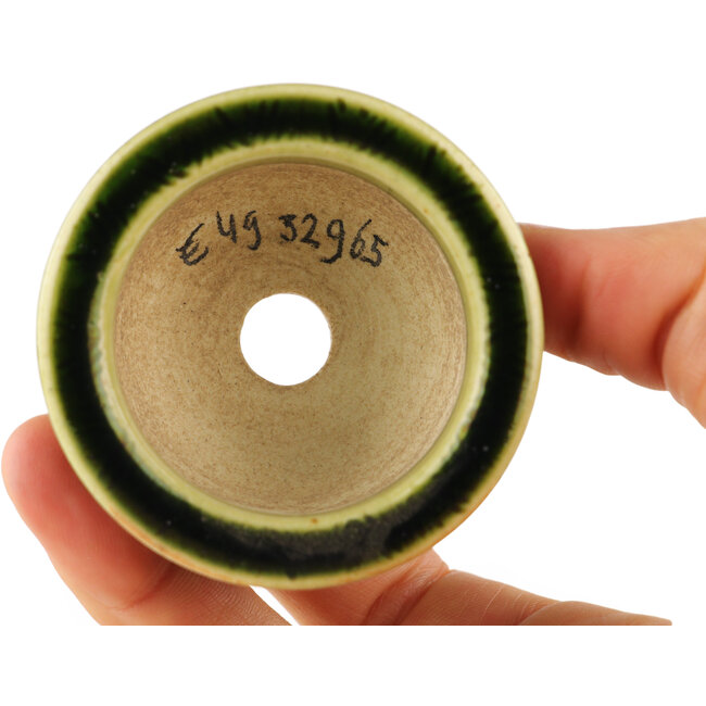 Maceta redonda verde para bonsái de Tokoname - 57 x 57 x 32 mm