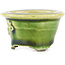 Round green bonsai pot by Tokoname - 56 x 56 x 33 mm