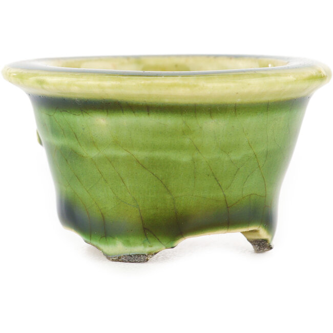 Ronde groene bonsai pot van Tokoname - 56 x 56 x 33 mm