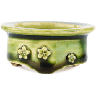 Other Tokoname 55 mm round green bonsai pot by Tokoname, Tokoname