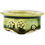 Round green bonsai pot by Tokoname - 55 x 55 x 25 mm