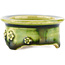 Round green bonsai pot by Tokoname - 55 x 55 x 25 mm