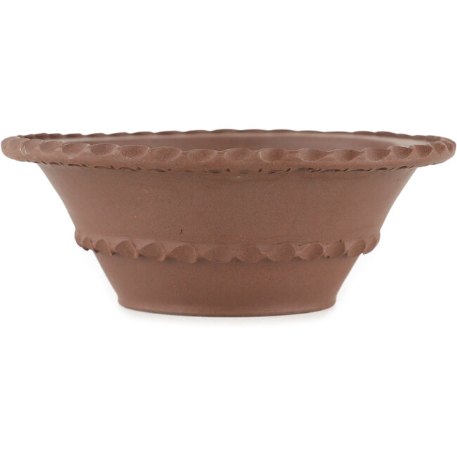 Round unglazed bonsai pot - 135 x 135 x 55 mm