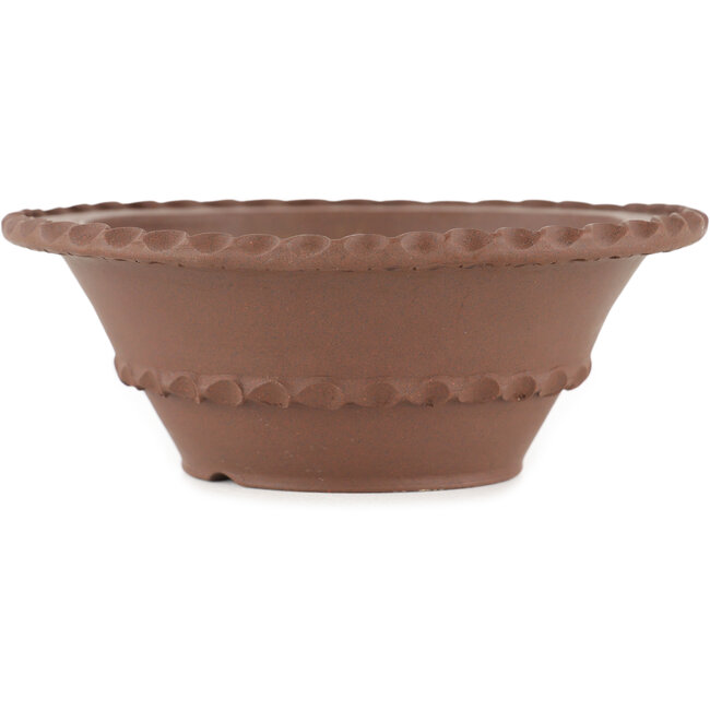 Maceta para bonsái redonda sin esmaltar - 135 x 135 x 55 mm