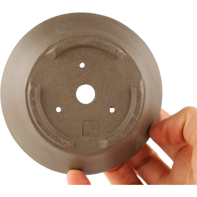 Round unglazed bonsai pot - 100 x 100 x 37 mm