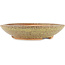 Round brown and yellow bonsai pot - 190 x 190 x 40 mm