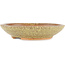 Round brown and yellow bonsai pot - 190 x 190 x 40 mm