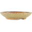 Round brown and yellow bonsai pot - 190 x 190 x 40 mm