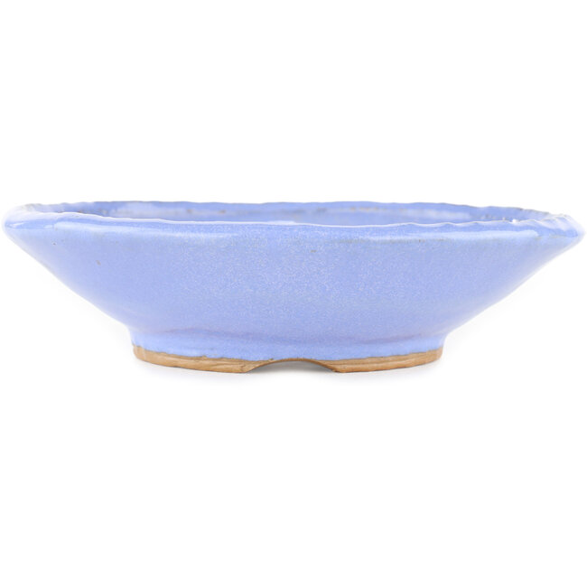 Round blue bonsai pot - 195 x 195 x 45 mm