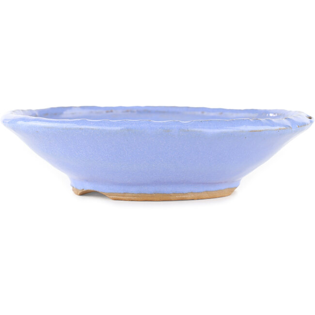 Round blue bonsai pot - 195 x 195 x 45 mm