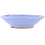 Round blue bonsai pot - 195 x 195 x 45 mm