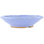 Round blue bonsai pot - 195 x 195 x 45 mm