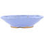 Round blue bonsai pot - 195 x 195 x 45 mm