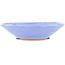 Round blue bonsai pot - 195 x 195 x 45 mm