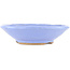 Round blue bonsai pot - 195 x 195 x 45 mm