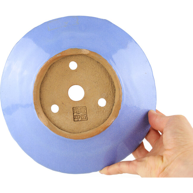 Runder blauer Bonsaitopf - 195 x 195 x 45 mm