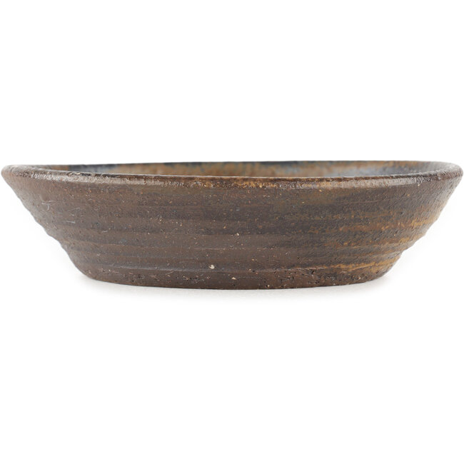 Round brown bonsai pot - 155 x 155 x 35 mm