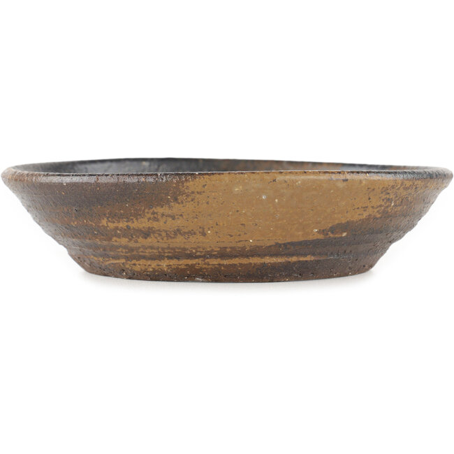 Round brown bonsai pot - 155 x 155 x 35 mm
