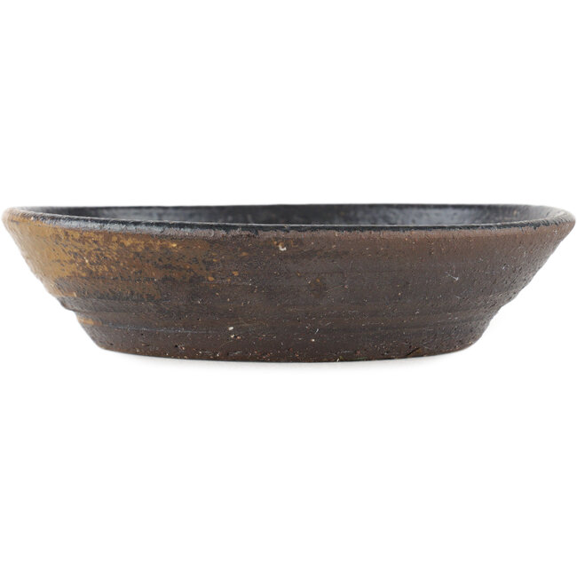 Round brown bonsai pot - 155 x 155 x 35 mm