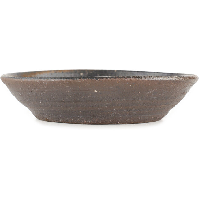 Round brown bonsai pot - 155 x 155 x 35 mm