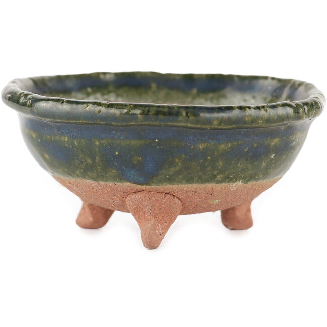 Ronde groene bonsai pot - 95 x 95 x 45 mm