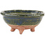 Round green bonsai pot - 95 x 95 x 45 mm