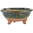 Round green bonsai pot - 95 x 95 x 45 mm