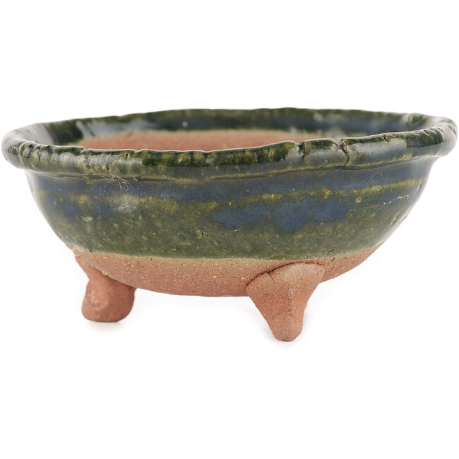 Pot à bonsaï rond vert - 95 x 95 x 45 mm