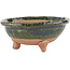 Round green bonsai pot - 95 x 95 x 45 mm