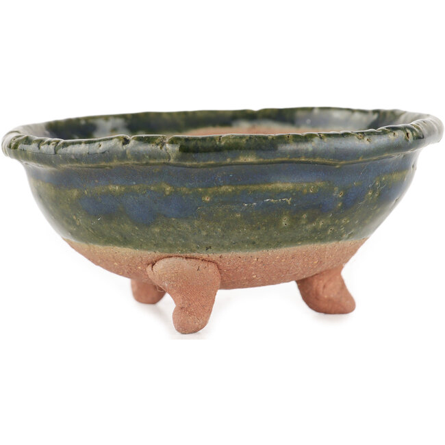 Round green bonsai pot - 95 x 95 x 45 mm