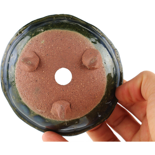 Pot à bonsaï rond vert - 95 x 95 x 45 mm