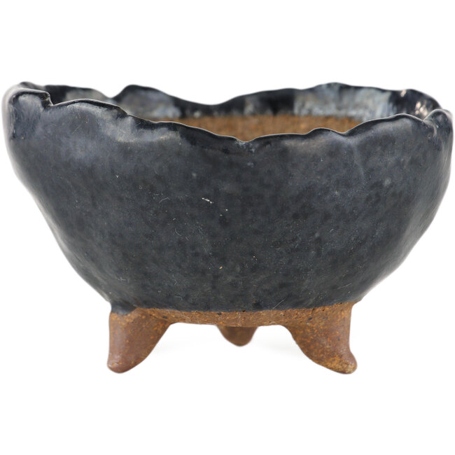 Round black bonsai pot - 90 x 90 x 55 mm