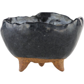 Unknown 90 mm round black pot from Japan