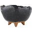 Round black bonsai pot - 90 x 90 x 55 mm