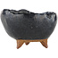 Round black bonsai pot - 90 x 90 x 55 mm