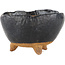 Round black bonsai pot - 90 x 90 x 55 mm