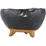 Round black bonsai pot - 90 x 90 x 55 mm