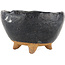 Round black bonsai pot - 90 x 90 x 55 mm