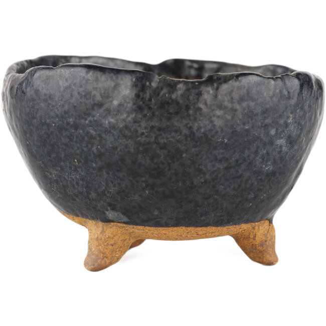 Round black bonsai pot - 90 x 90 x 55 mm