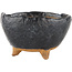 Round black bonsai pot - 90 x 90 x 55 mm