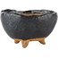 Round black bonsai pot - 90 x 90 x 55 mm